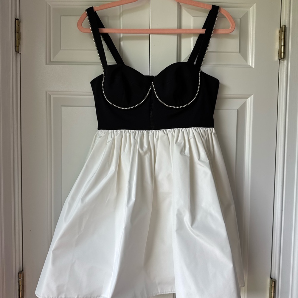 Fleur du Mal Black and White Mini Dress